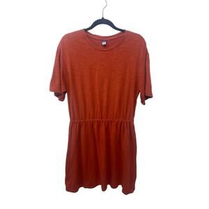 Old Navy Jersey Short Sleeve Knee Length T-Shirt Dress Burnt Copper Womens Large